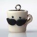 Mustache Coffecup - Handmade in Polymer Clay