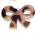 B387- 4pcs Brown Bow with Pattern Plastic Charms