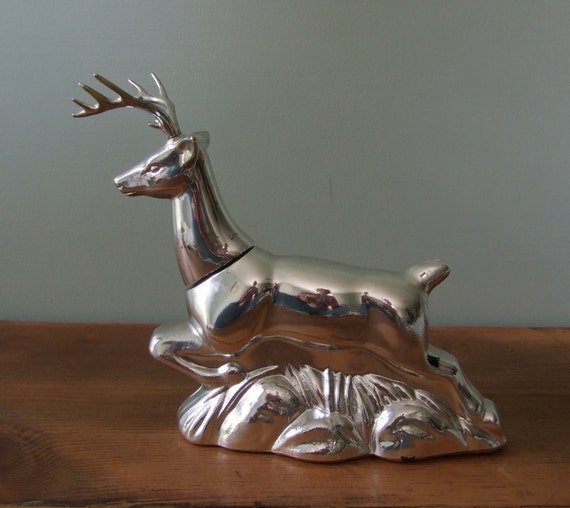 Vintage Silver Stag Buck Avon Deer Figurine Decanter by jessamyjay