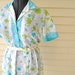 1950s Summer Dress / Large Spring Dress / 1950s Summer Dress / Large Vintage Dress /1950s Bright and Shiny Button Up Shirtdress