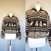 CLEARANCE SALE Vintage Fleece Woodland Animal Sweater / Brown and Tan Country Sweater / 1980s