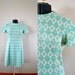 1960s Dress / Green Dress / Vintage Green Dress / 1960s Green Geometric Design Day Dress