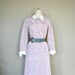 1960s/70 Light Pink and Gray Women's Dress / 1960s Dress / Light Pink Ladies Vintage Dress