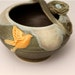 Bird & Bird's Nest Handmade Mossy Green Pottery Bowl