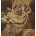 110 Year Old Antique Lithograph Print / Placing Man in Tomb / Macabre