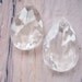 Vintage Chandelier Crystals, Clear Glass Teardrop, Set of 2