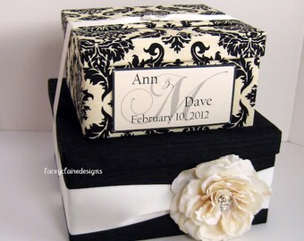 Custom Wedding Card Box Damask Card Box