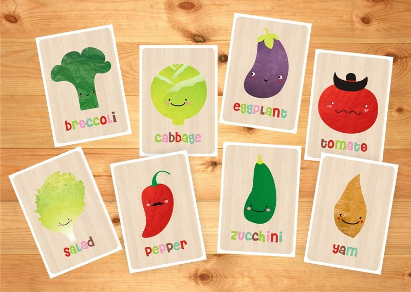 funny vegetable cards in englishmarlasea on etsy