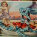 Valentine Postcard Cherub Cupid, Boat , Forget Me Nots , Hearts