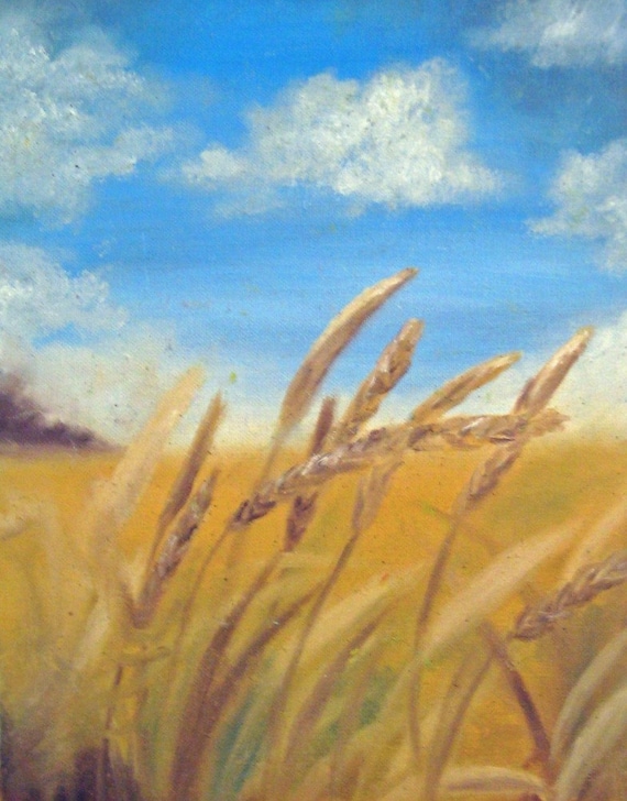 Wheat Field Painting Fine Art Print Wheat Field Art