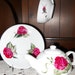 Mothers day Tea for One Teapot Set Elegant Deep Red Rose Design