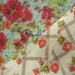 Vintage 1950s Orange Floral Print geometric Fabric Garden textile Manes