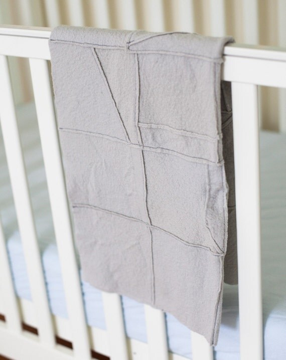 modern baby blanket upcycled extra fine merino by voladoradesign