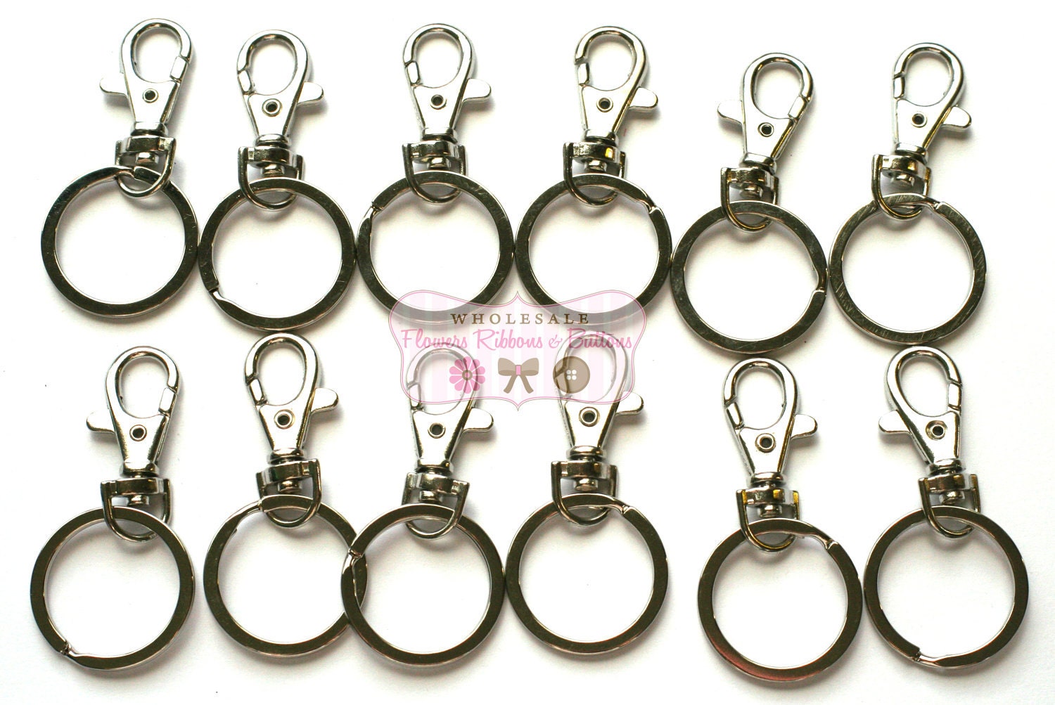 Key FOB with Swivel Snap Clip Set of 12
