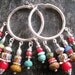 SALE Ethnic Hoops, Tribal Earrings, Sterling Hoops, Statement Earrings, African Trade Beads, Boho Earrings