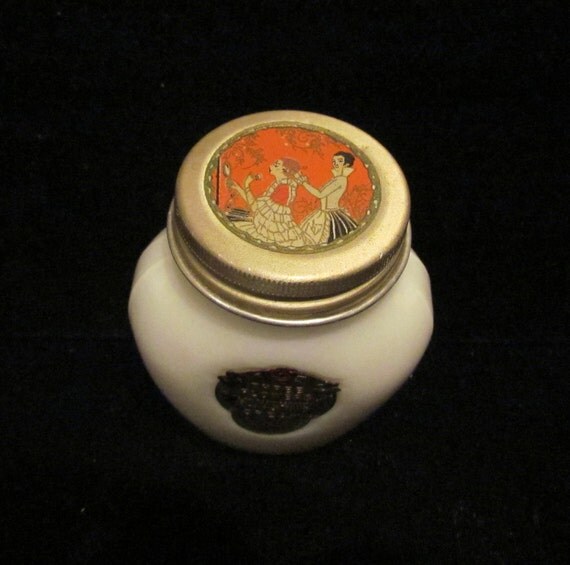 1920 S Hudnut Jar Richard Hudnut Three Flowers Vanishing