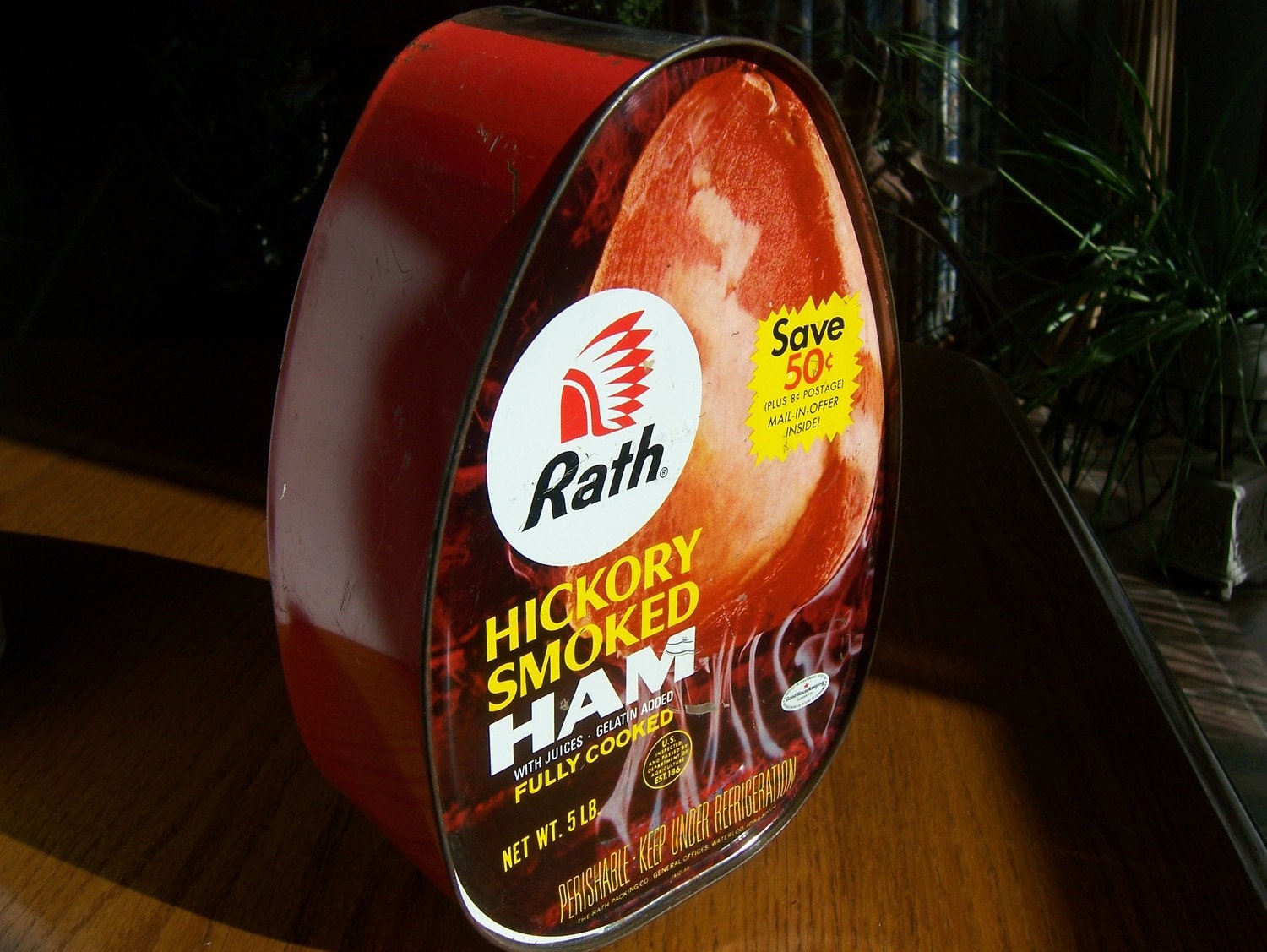 Vintage Canned Ham Tin Container from the good old days