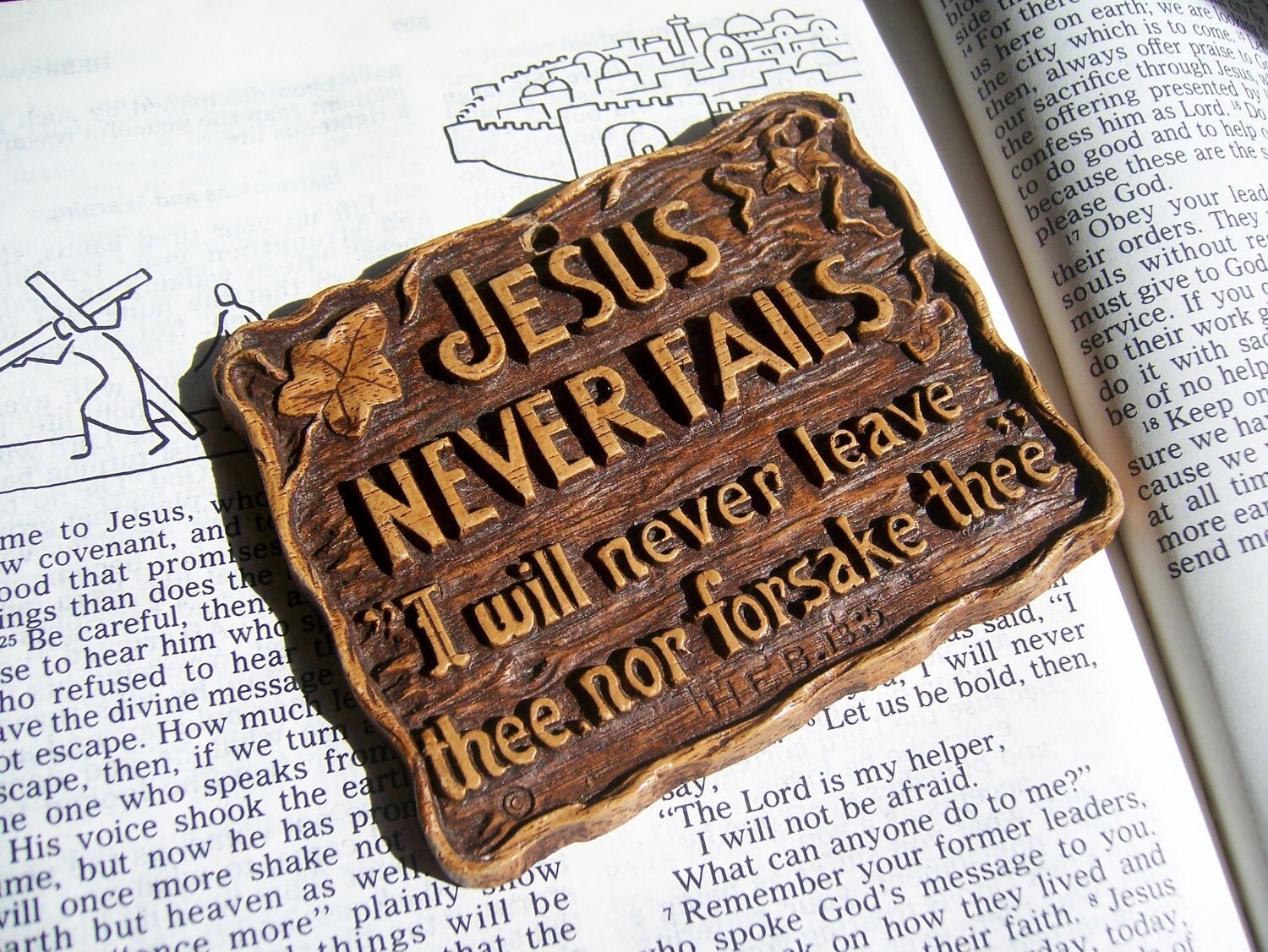 Jesus Never Fails Wall Plaque Christian Home Decor And Gift