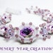 Frosted Cranberry Swarovski Hand Sewn Beaded Bracelet Vitrail Pink Rivoli