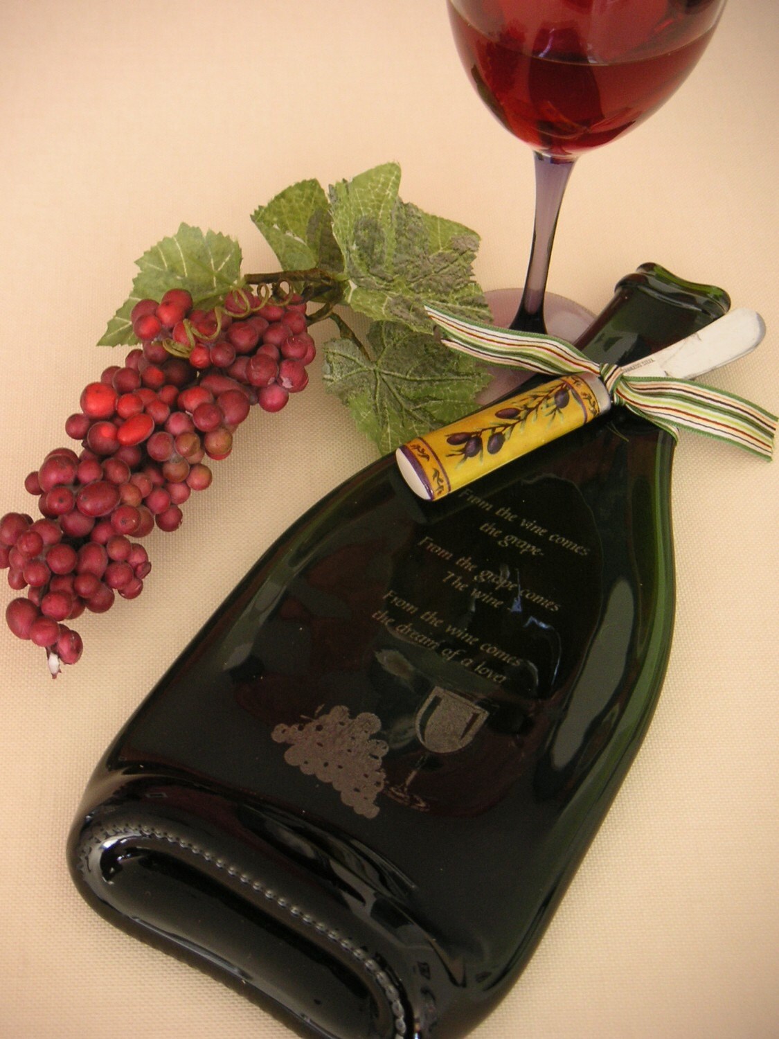 Cheese Tray Flattened Wine Bottle Tray Personalized With Anything You Want