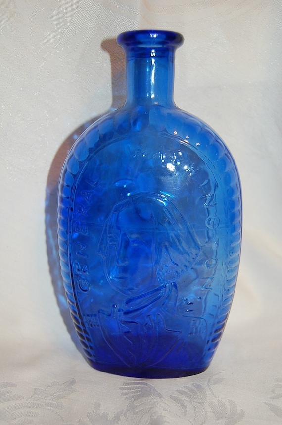 Cobalt Blue General Washington Flask Bottle at The Blue Hours