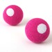 SALE Hot pink button earrings - pink stud earrings - fabric earrings - post earrings - summer magenta fuchsia white dot