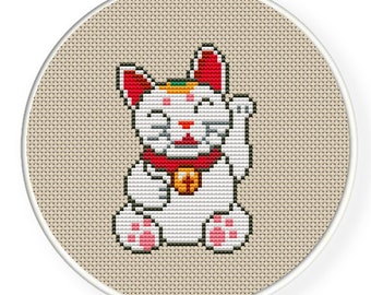 Instant Download,Free shipping ,Cross stitch pattern, PDF,Fortune Cat,ZXXC0098