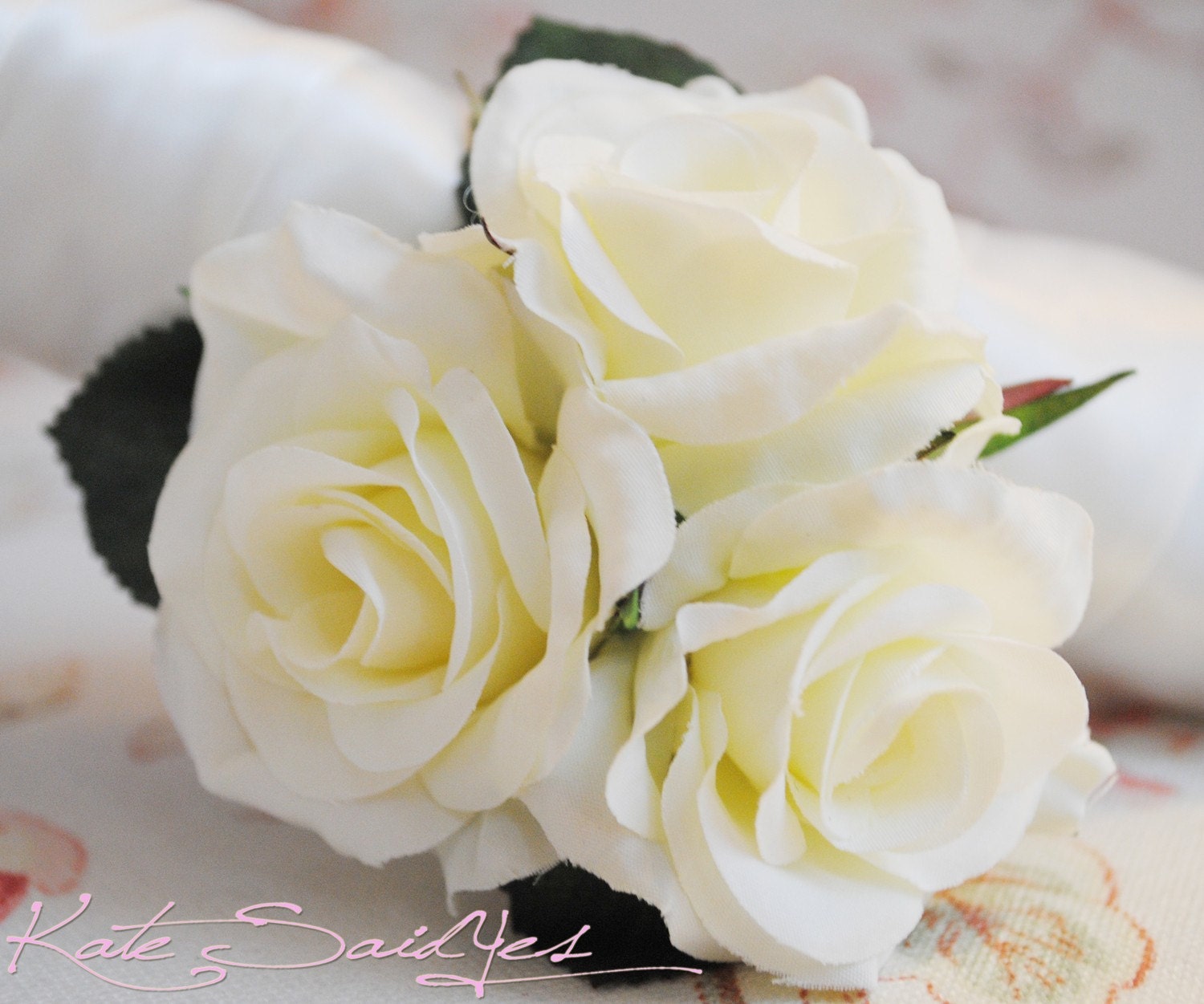 Wedding Corsage Silk Ivory Rose Pin Corsage 