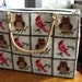 ON RESERVE Vintage OWLS and Cardinals Needlepoint Purse Tote Great for Beach Vacation