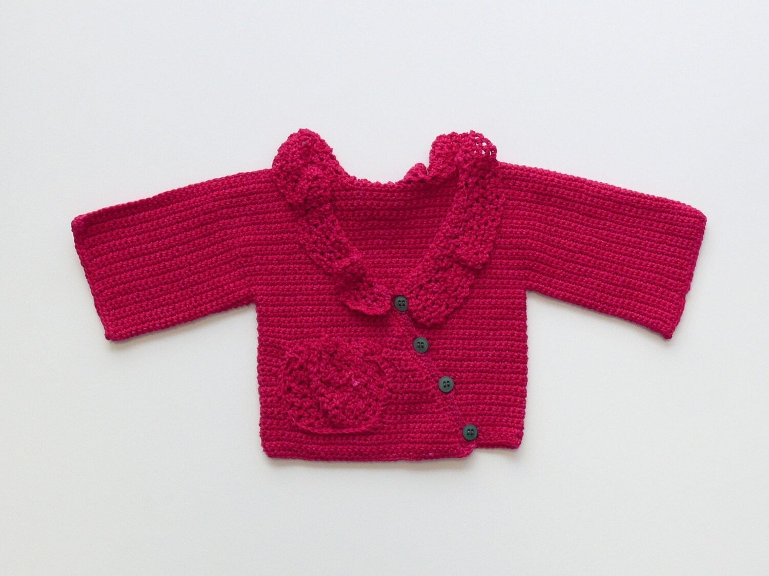 Raspberry adorable baby cardigan