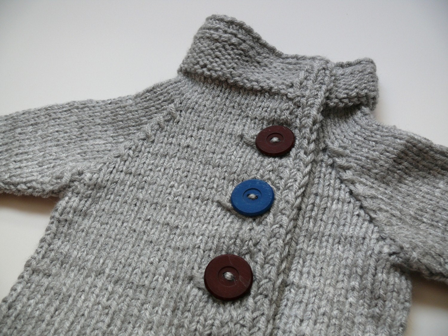 Stylish grey baby sweater by evahandmade on Etsy