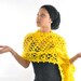 Handmade HUGE Scarf - Fall Fashion - Vintage 70s Bright Canary Yellow Chunky Handmade Open Mesh Knit Giant Scarf/Shawl/Wrap
