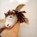 Adrian - Felt Donkey. Art Toy. Felted Stuffed Marionette Puppet Handmade Toys. tan beige cream neutral brown. MADE TO ORDER.
