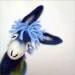 Blue Mark - Felt Donkey. Art Marionette Handmade Puppet Felted Stuffed Animals Toy. electric aquamarine sky. MADE TO ORDER