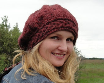 Knit HAT PATTERN Brock Beanie Toque Slouch