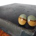 Stud Post Earrings - Semiprecious Picture Jasper Gemstone - Blue Tan Sand Brown Oval - Perfect Gift Idea - Item 109