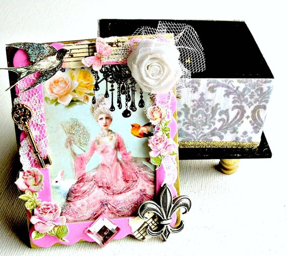 Marie Antoinette Mixed Media Art Trinket Box 9269