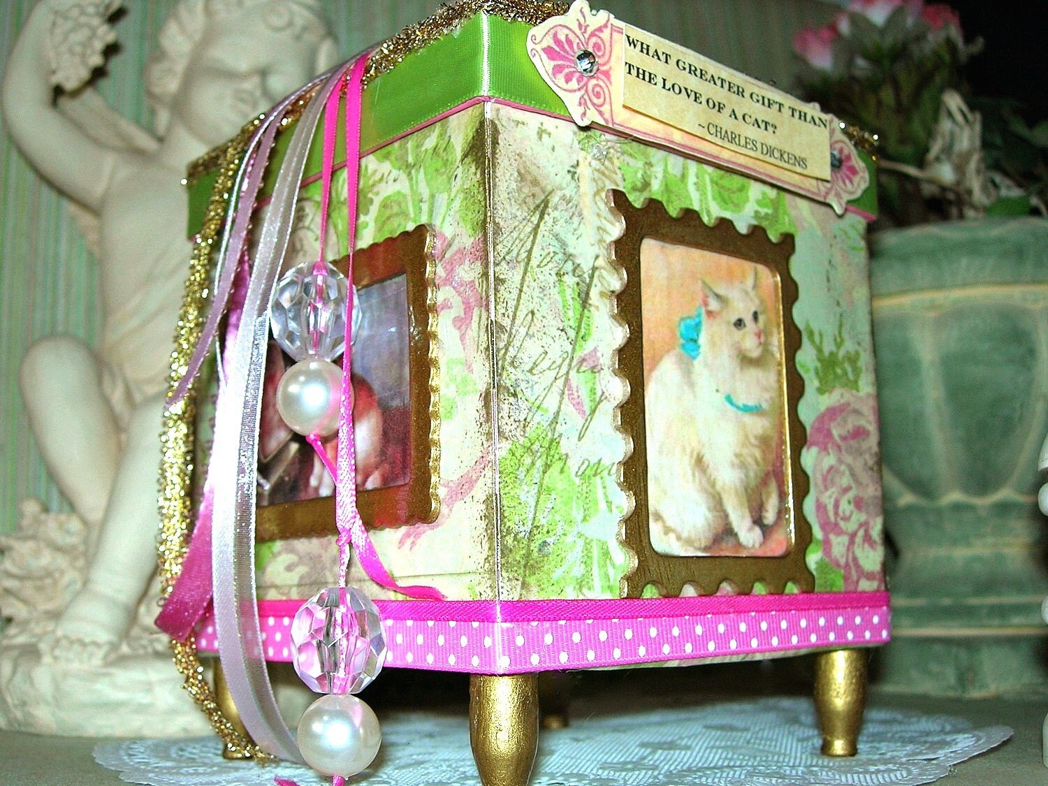 Decorative Kitty Cat Keepsake Box