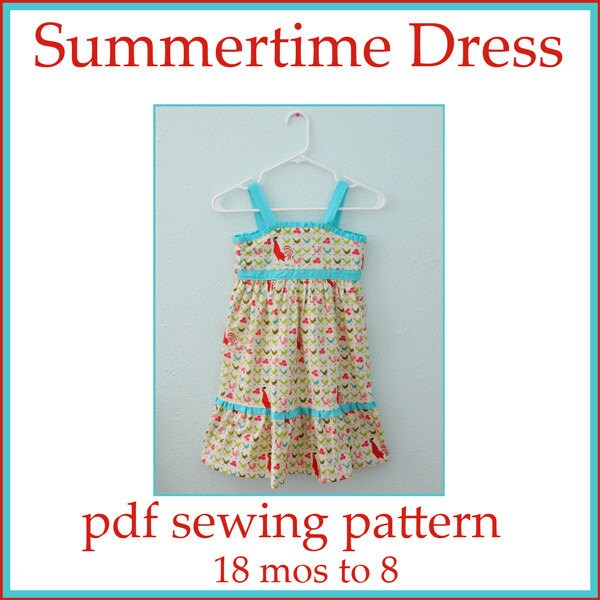 INSTANT DOWNLOAD pdf dress pattern Summertime Dress PDF sewing