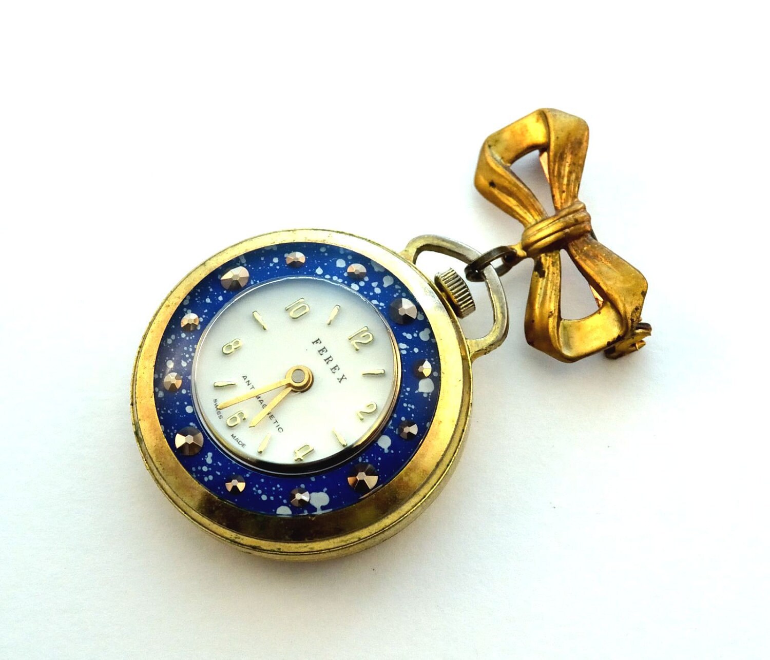 Vintage Watch Brooch Working Mechanical Pendant Watch by Chanchala