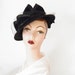vintage 1930s tilt hat, made in Italy, black felt