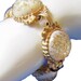 Selro Lucite Bracelet. Gold. Confetti. 1950