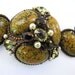 Vintage Signed Schreiner New York Art Glass Brooch & Earring Set