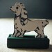 Vintage wooden farm animal set dog