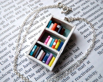 Beach House Bookshelf Necklace - Book Jewelry by Coryographies (Made to Order)