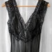Vintage Black Silk Nightgown with Plunging Neckline and Back