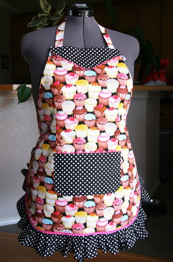 Ruffled Retro Cupcake Apron