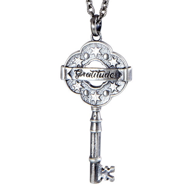 GRATITUDE Key Pendant from the 3 G's key by mettametalworks