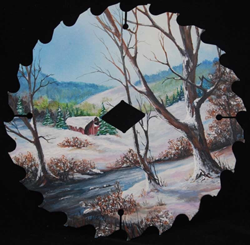 Hand Painted Saw Blade W Winter Scene Sold By AnnetasticDesigns   Il Fullxfull.169084902 