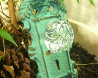 Wall Hook / Wall Hanger / Shabby Chic Mint Green Antiqued Hook/ Home and Garden Decor